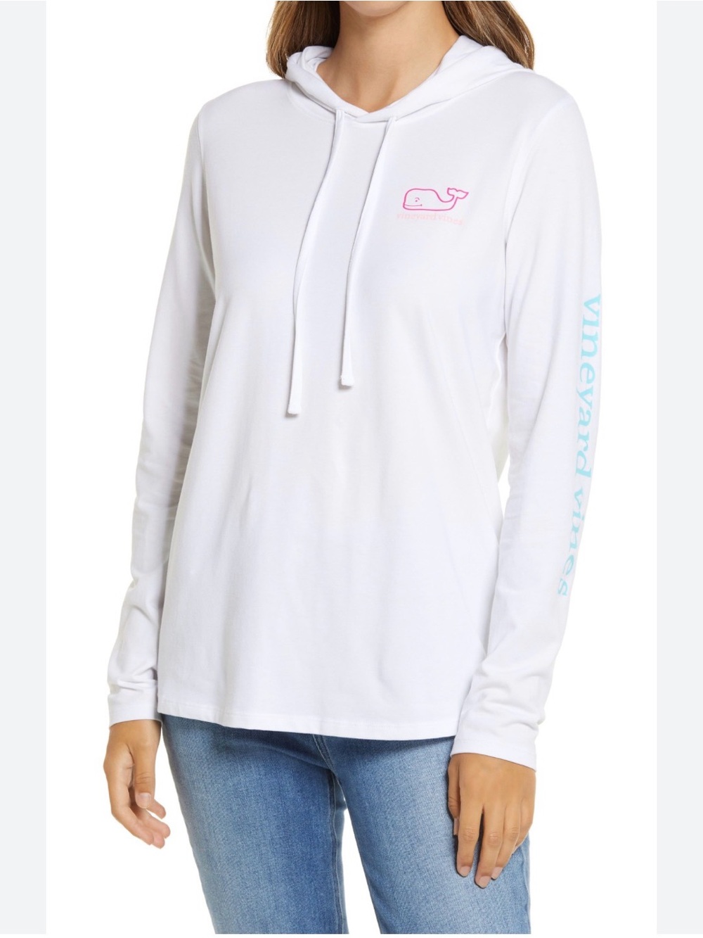 Vineyard Vines White Women's Long Sleeve Hooded Beach Cover Up